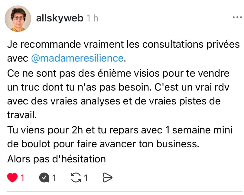 Capture du témoignage de Armandine après sa consultation privée